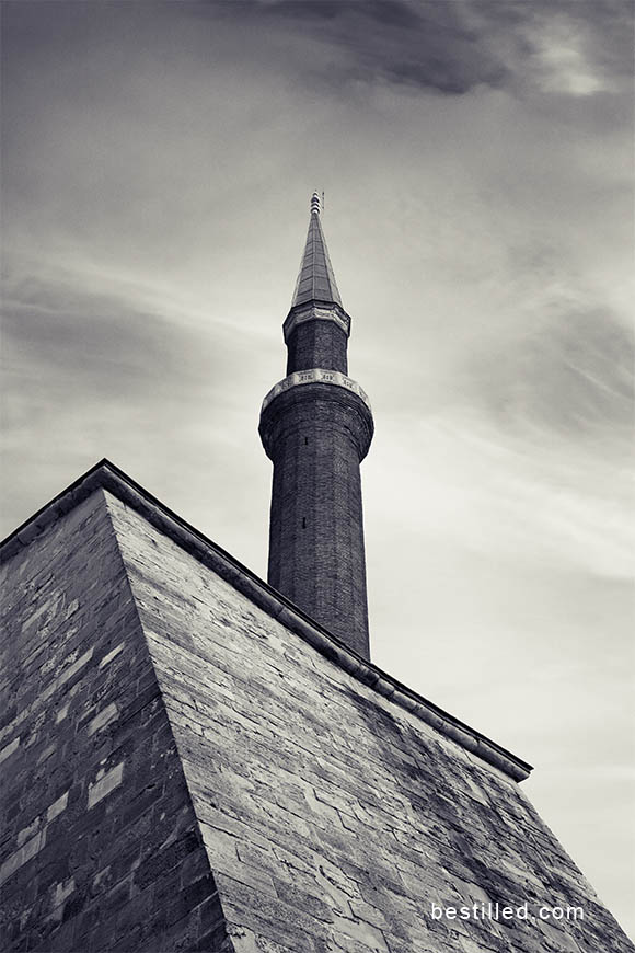 Art photograph of a mosque tower in Istanbul, by Joseph Westrupp.