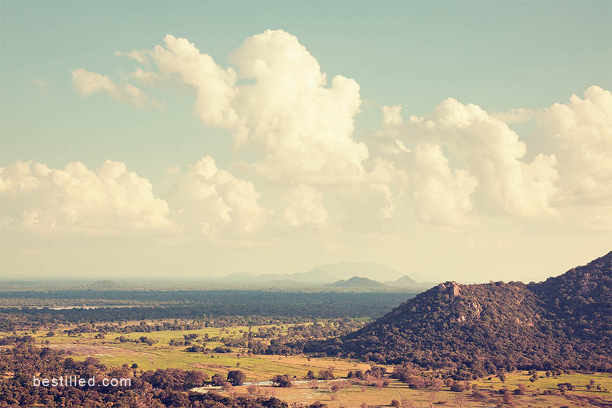 View from Mihintale mountain peak in Sri Lanka, art photo by Joseph Westrupp.